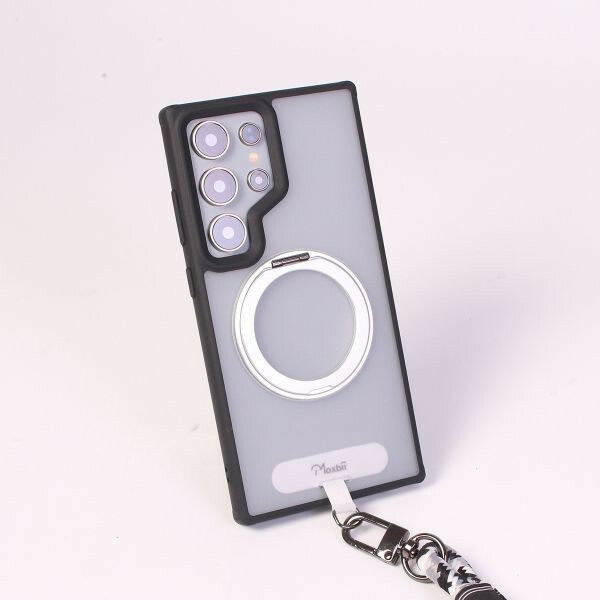 台灣製 Moxbii -MATTO 防撞手機-MagSafe 旋轉支架+ 頸繩掛片-Galaxy S24 系列