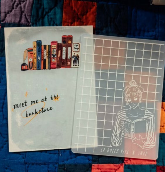 La Dolce Vita Stamp Pad - Reading poem girl