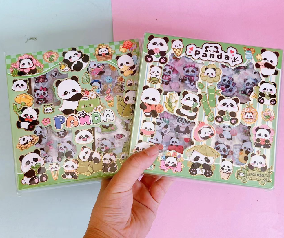 熊猫手账贴纸（100pcs）款式随机