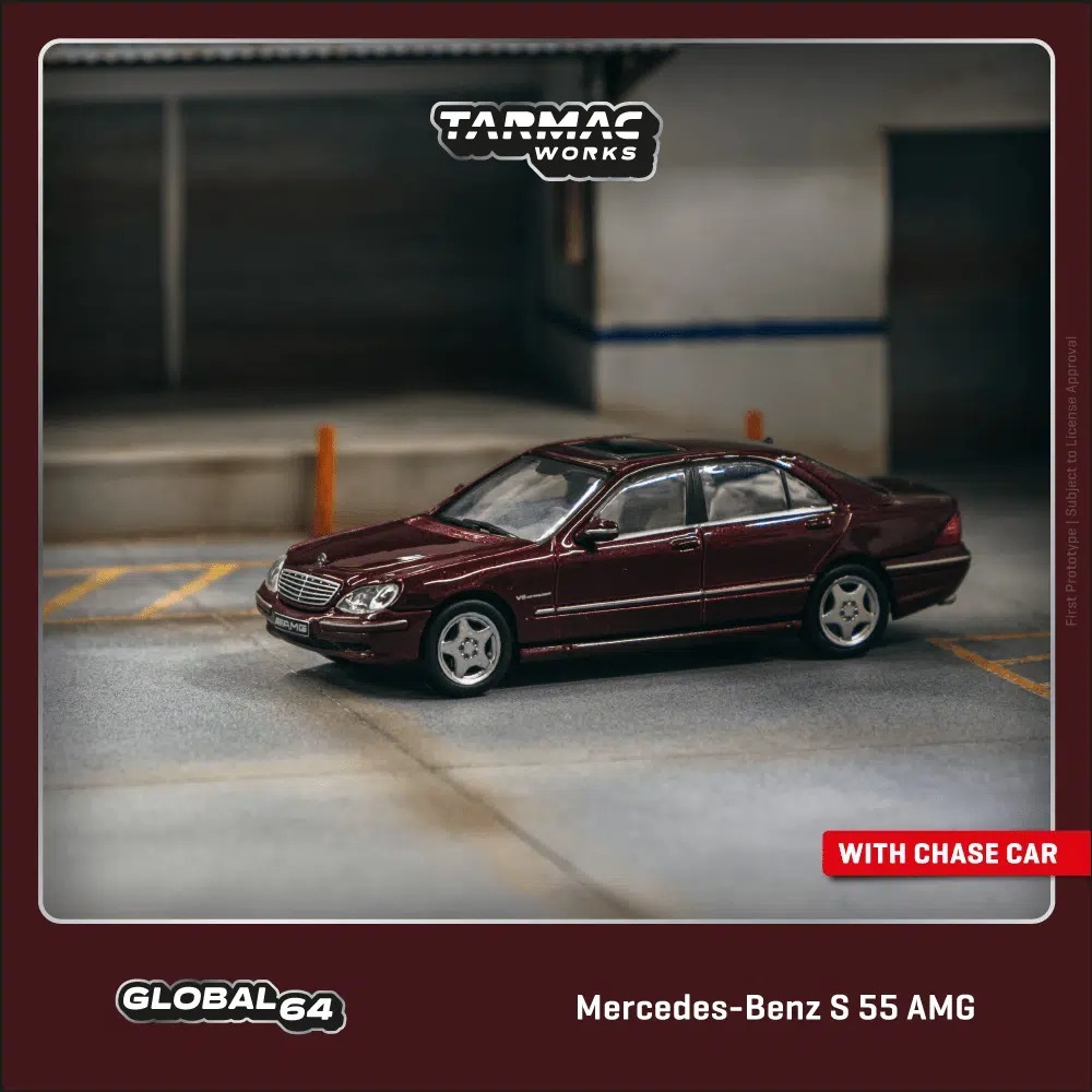 Tarmac Works Mercedes-Benz S 55 AMG Bordeaux Red Metallic