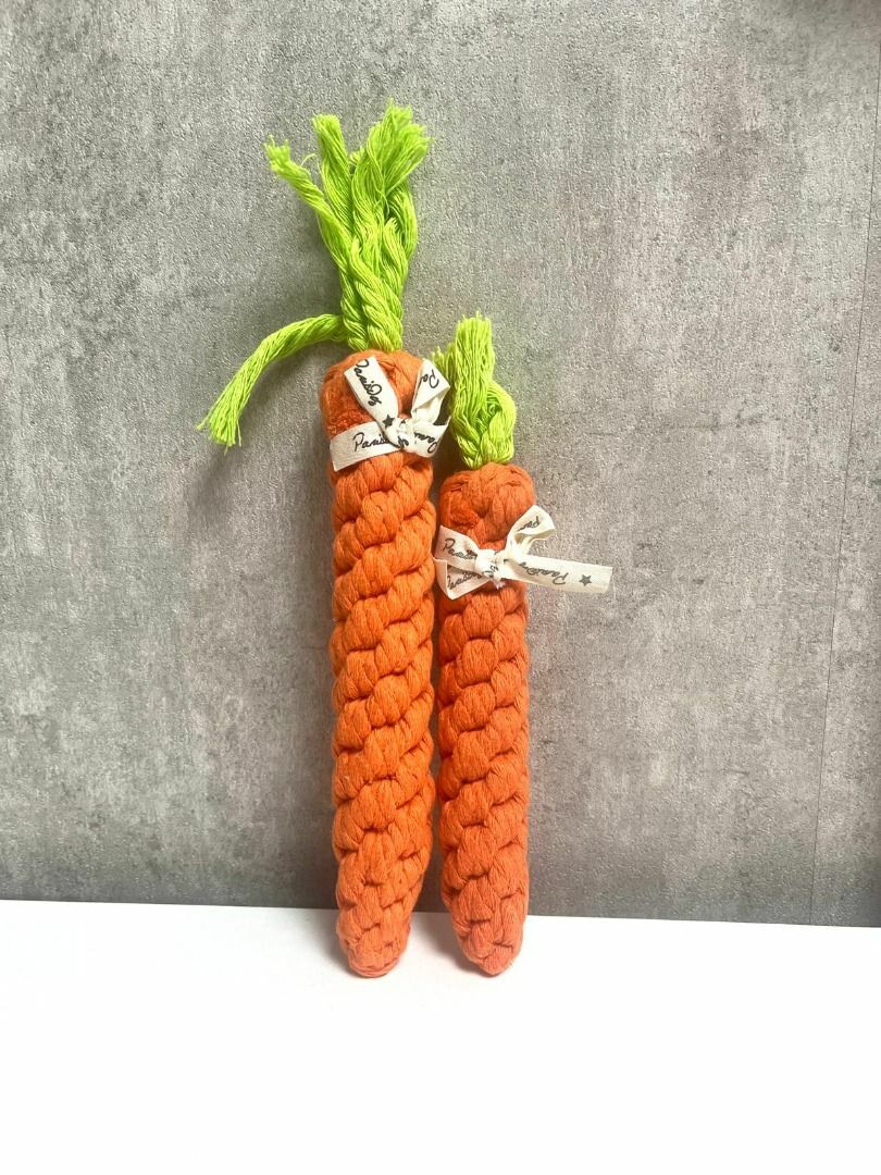 韓國人手製造 紅蘿蔔咬繩狗狗玩具（L/M）