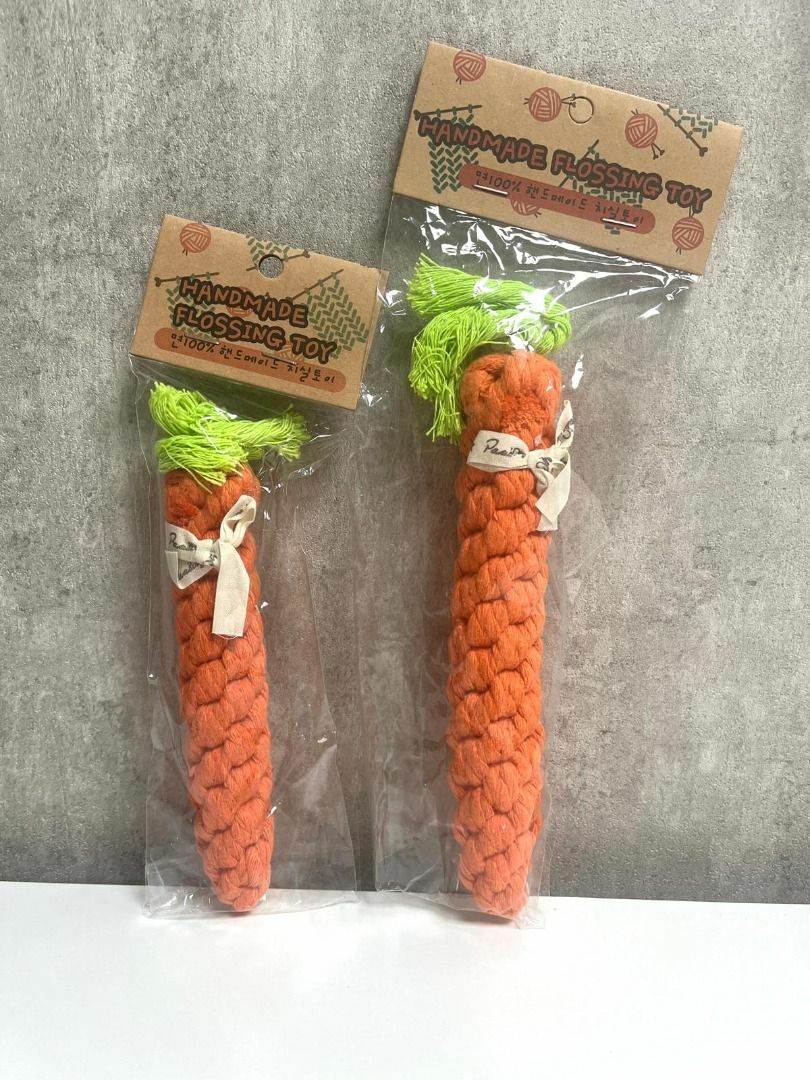 韓國人手製造 紅蘿蔔咬繩狗狗玩具（L/M）