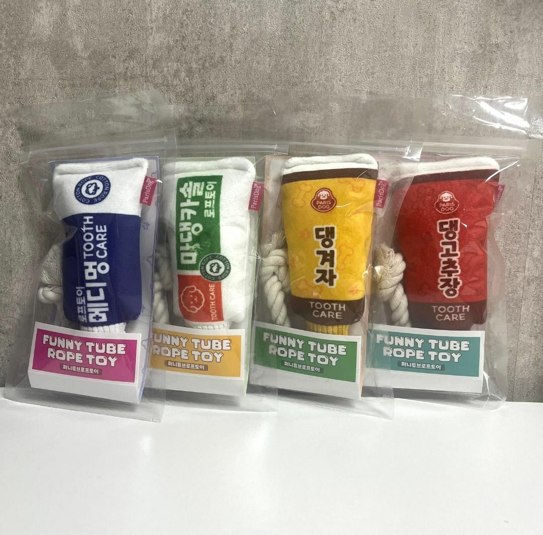 韓國 PARIS DOG 牙膏型咬繩狗狗玩具（4色）