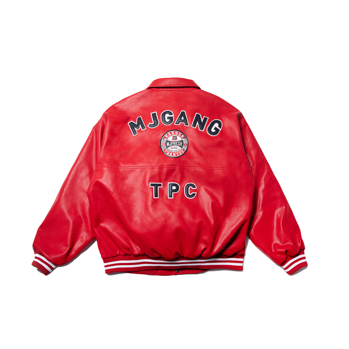 MJ GANG TPC 刺绣红色皮衣