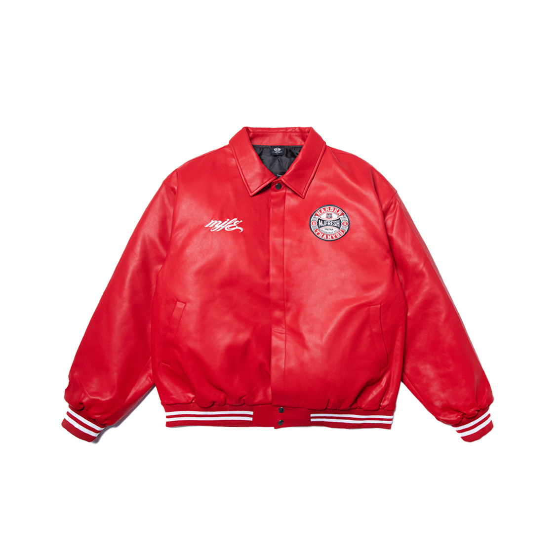 MJ GANG TPC 刺绣红色皮衣