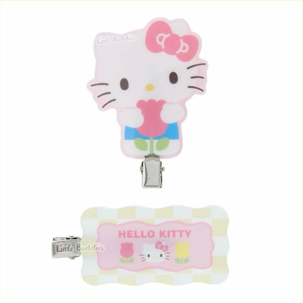 日本 Sanrio 花花格仔系列 髮夾2件套 (1套2款)
