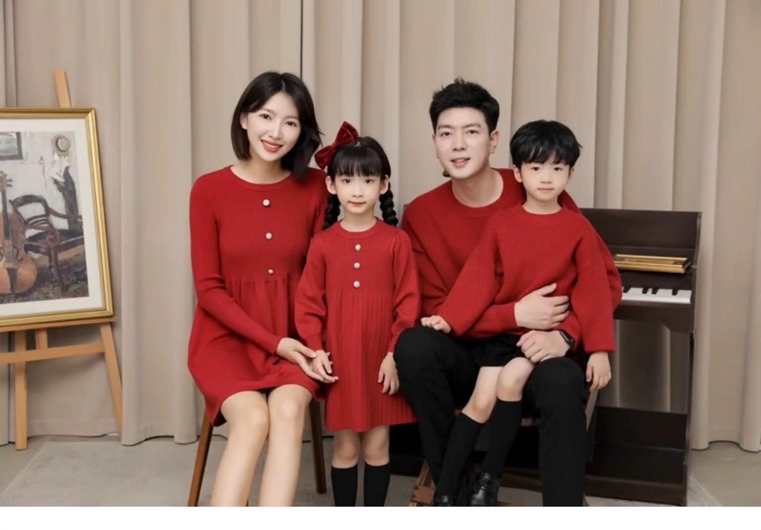 財閥氣質針織連身裙/上衣親子裝