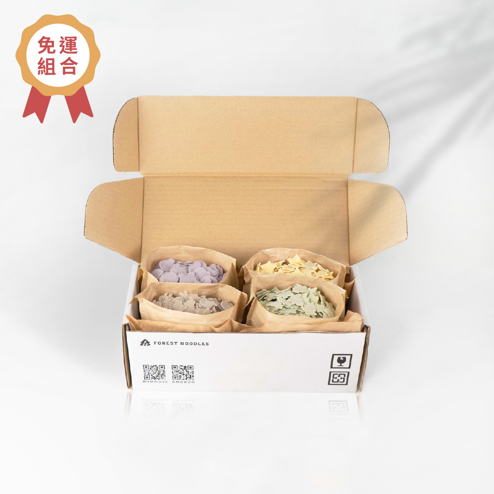 森林無塑｜森林星星麵｜1盒｜4包入｜免運