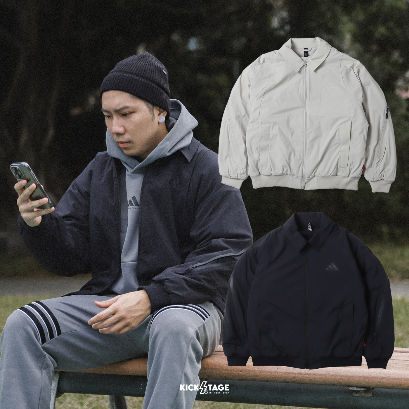 男款 ADIDAS CNY JACKET 黑 米白 寬鬆 立領 蛇紋 開襟 夾克 運動外套【JZ4192/JZ4194】CNYSNAKE