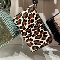 [S] KATE SPADE KH770 LUCY SPOTTED LEOPARD SM LZIP WRISTLET,CREAM MULTI, 196021503863 (SKS1467)