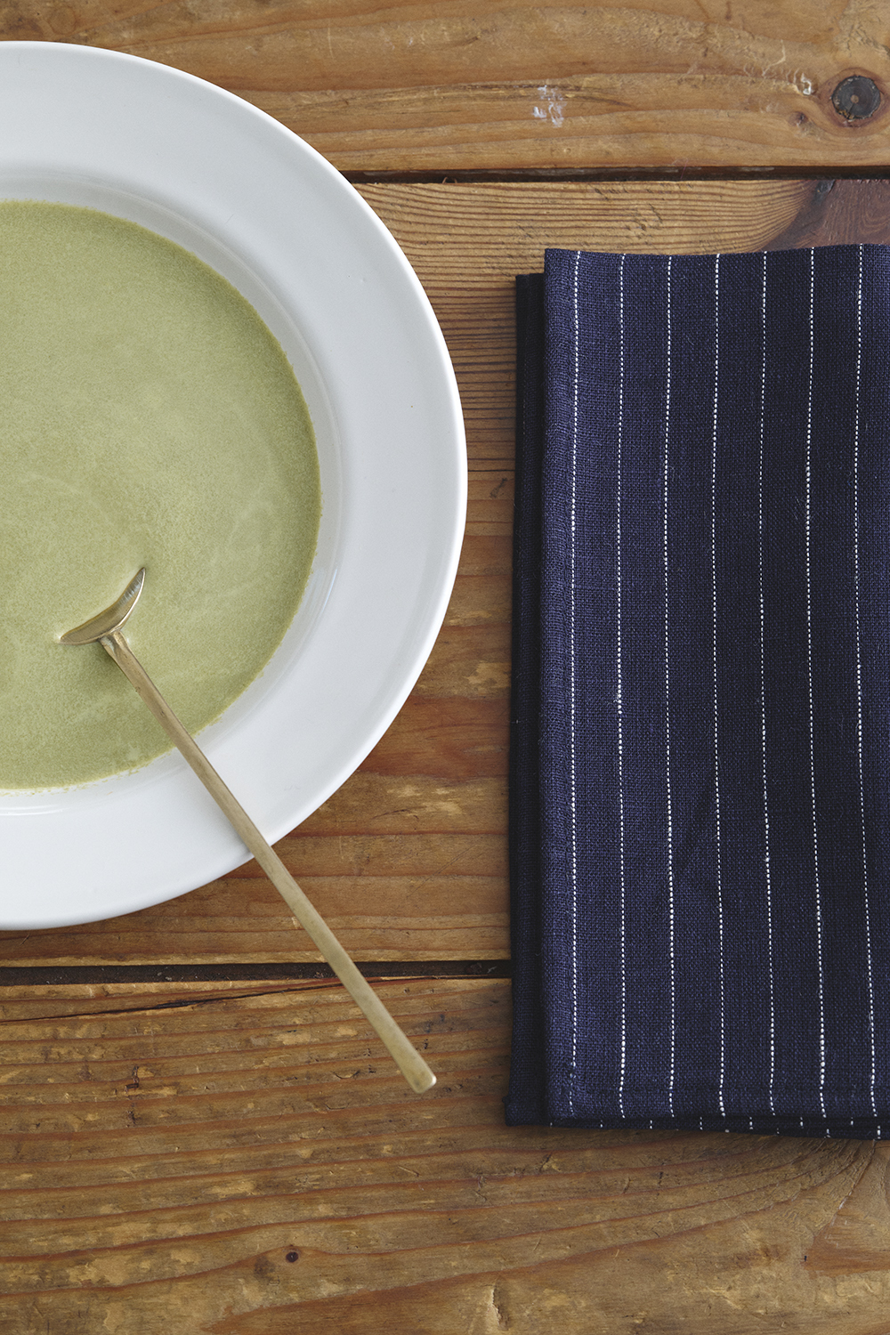 fog linen work - (45*45cm) 亞麻餐巾 / 暗藍針狀條紋