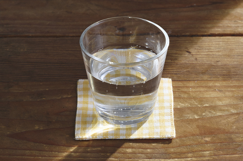 fog linen work - 亞麻杯墊 / 稻草黃嘉頓格紋