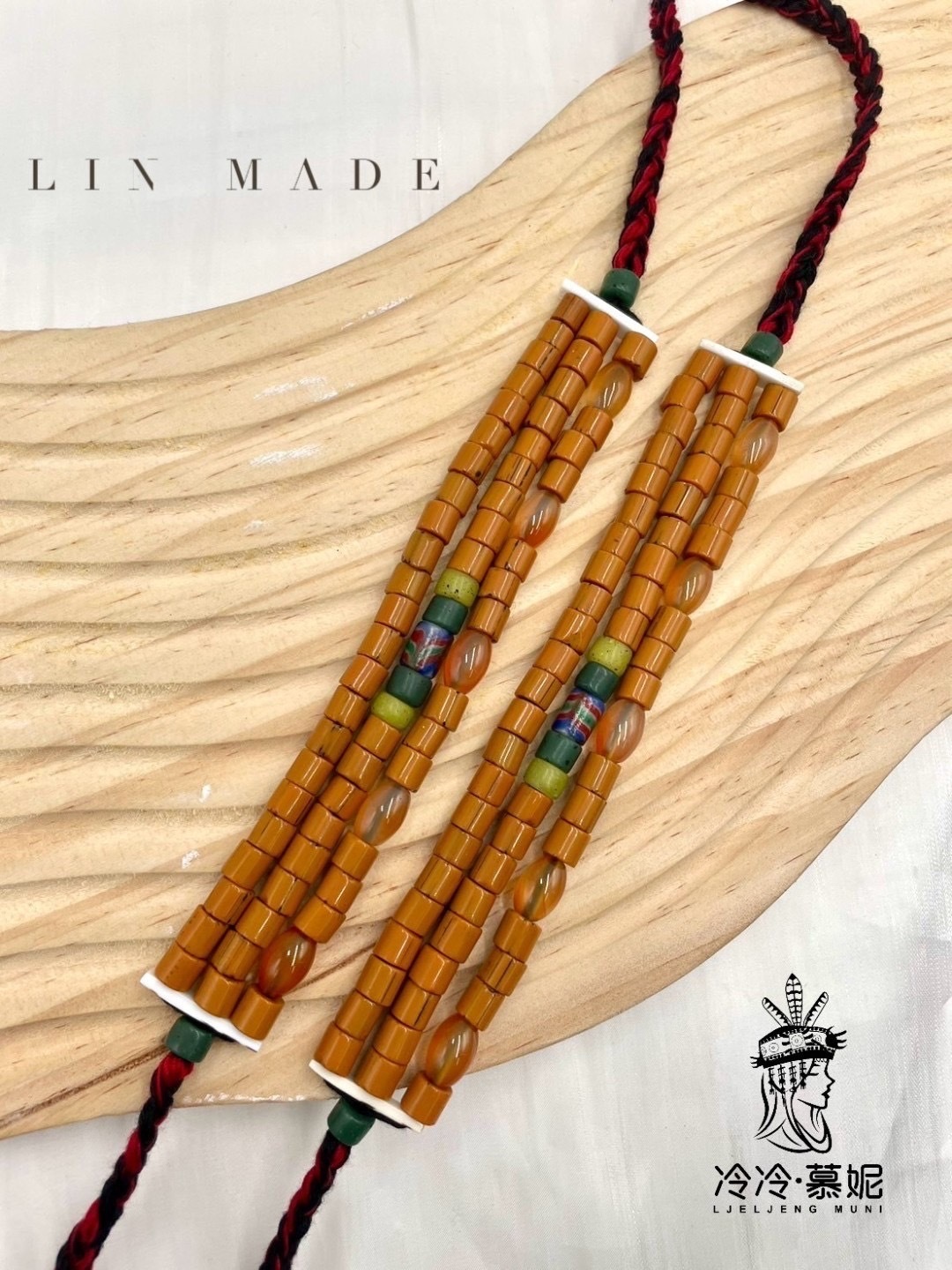 Lin-No.12貿易老珠三排手鍊16cm