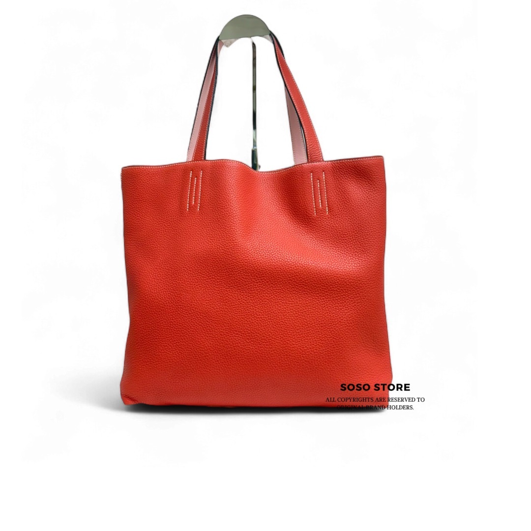 Hermes Double Sens Tote Bag -  Red / Pink