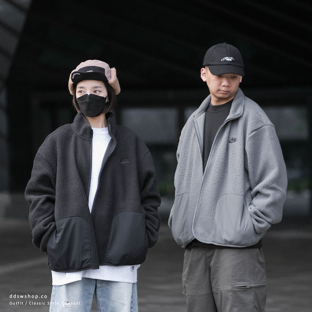 "代購" NIKE CLUB FLEECE 羊羔毛外套兩色 黑色/灰色
