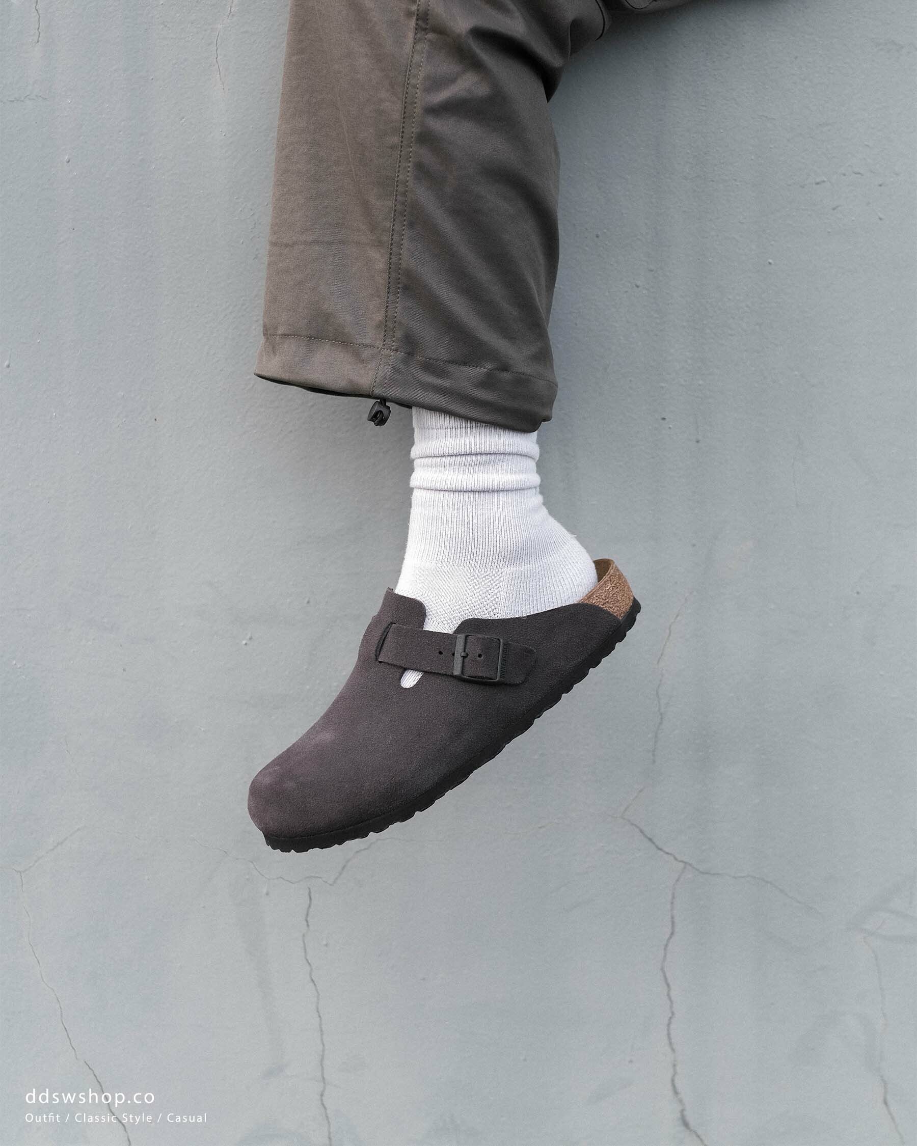 "現貨" Birkenstock Boston 勃肯拖鞋 麂皮 深灰