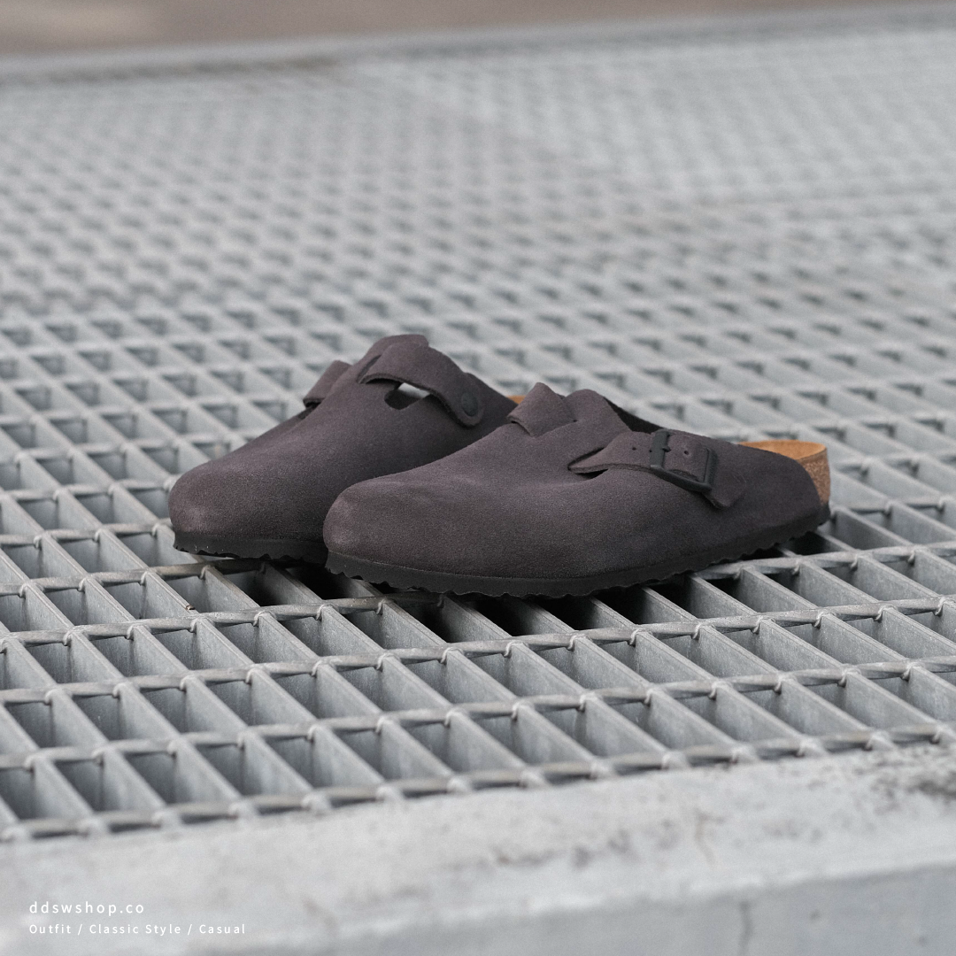 "現貨" Birkenstock Boston 勃肯拖鞋 麂皮 深灰