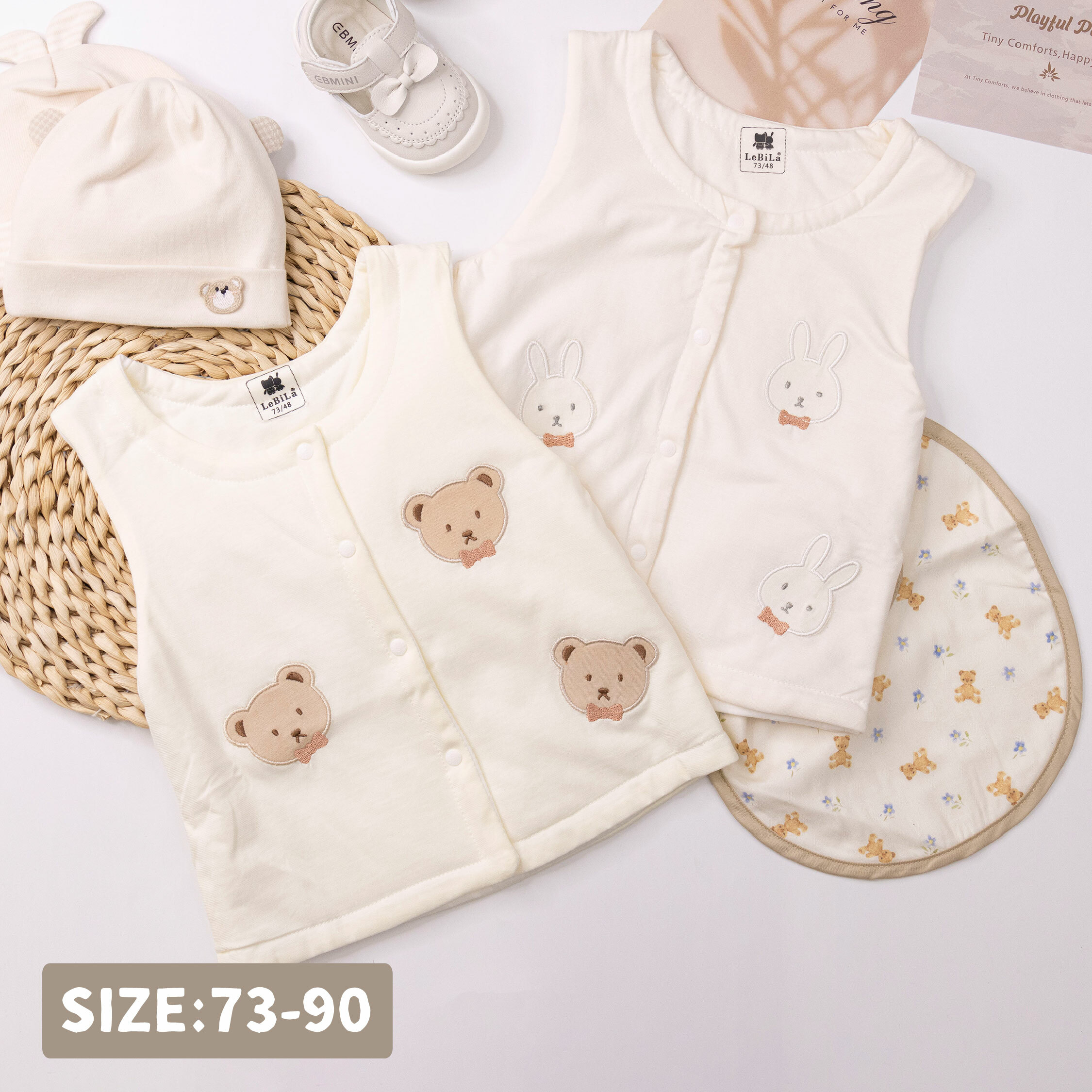 純淨系列【T3002】熊＆兔寶貝質感舒適背心＊二色