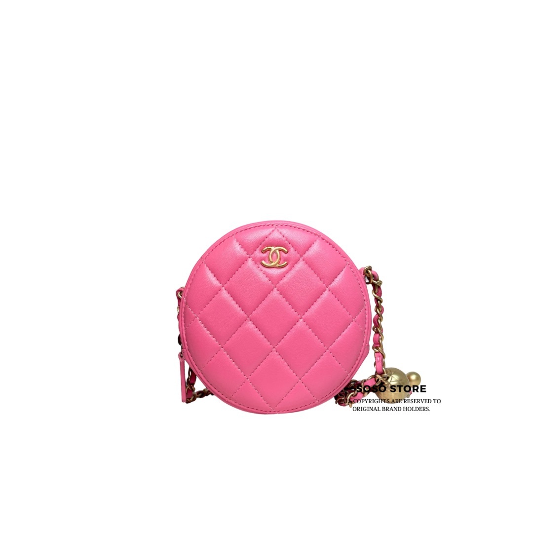 Chanel CC Round Crossbody Bag - Pink - Ghw