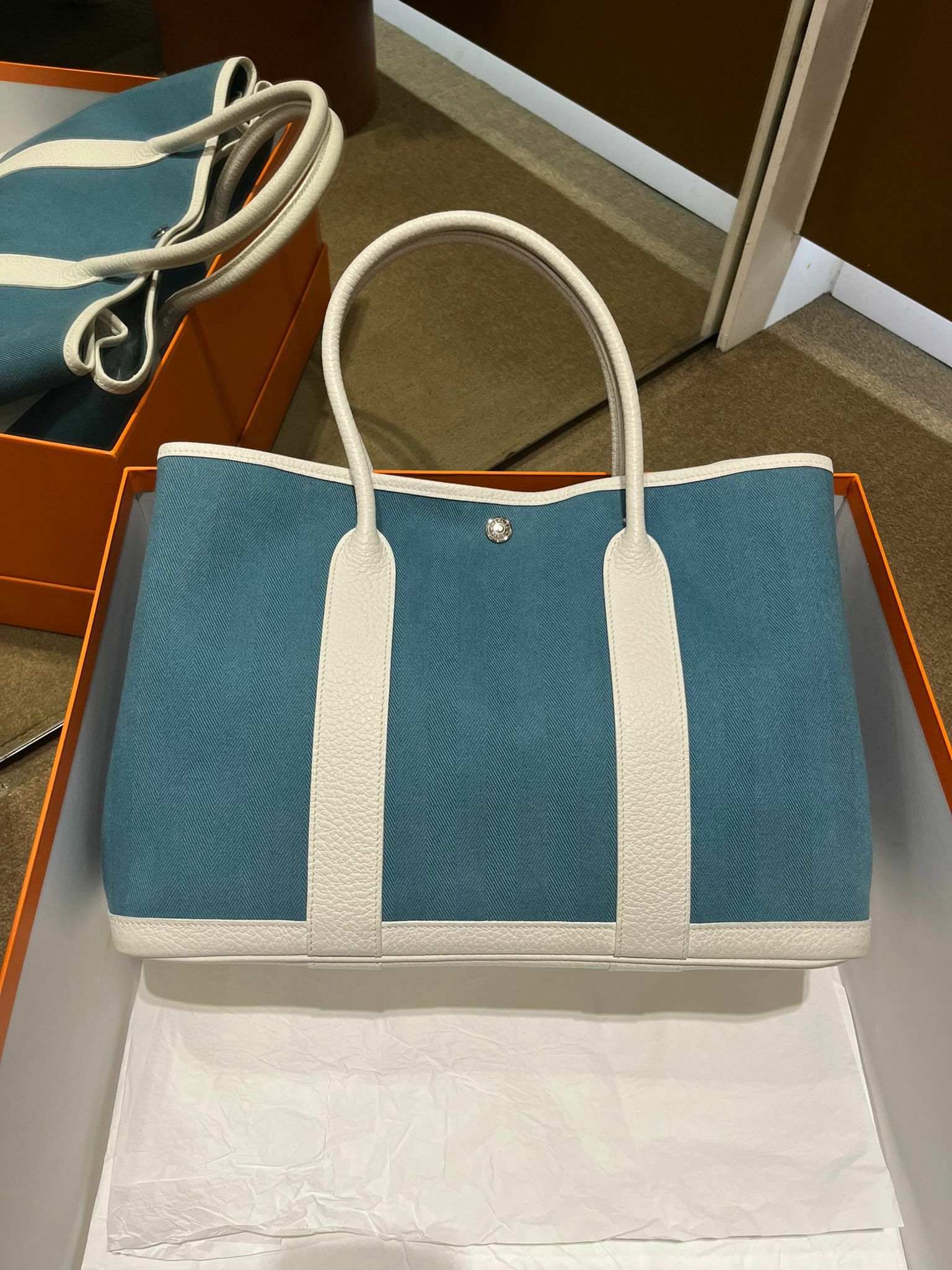 Garden party 36 blue demin/ blanc canvas T （二手 95%new）