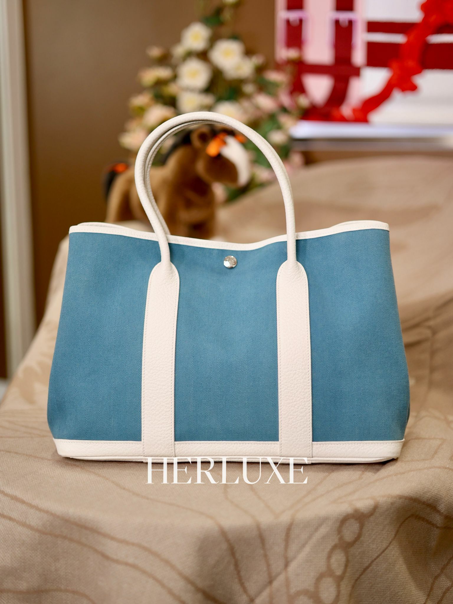 Garden party 36 blue demin/ blanc canvas T （二手 95%new）