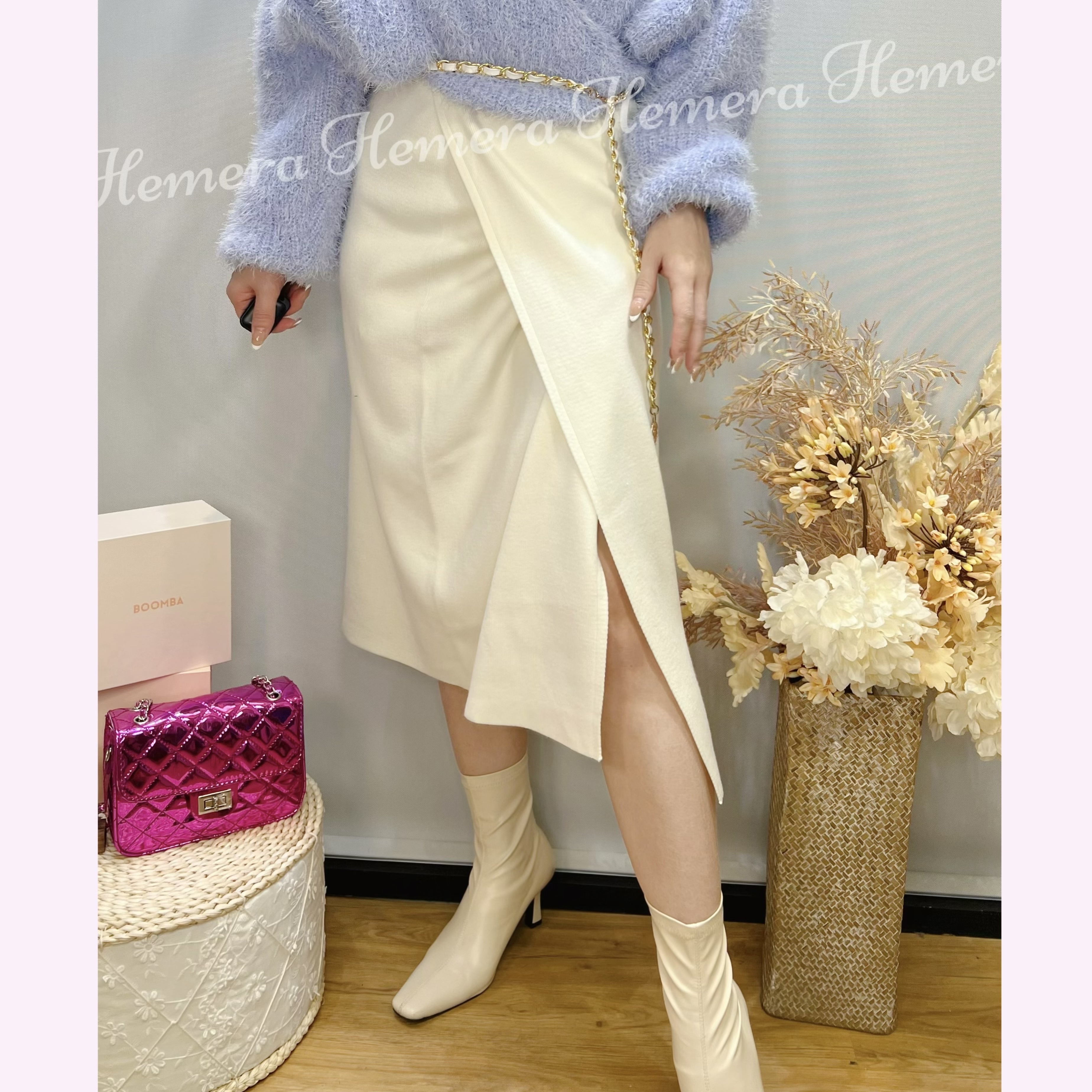 SK24W1234 雙習顯瘦羊毛半身裙