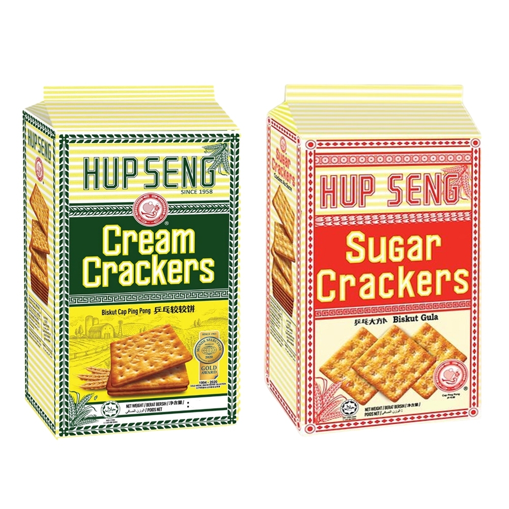 馬來西亞 HUP SENG 乒乓 蘇打餅 125g 原味 / 甜味 奶素