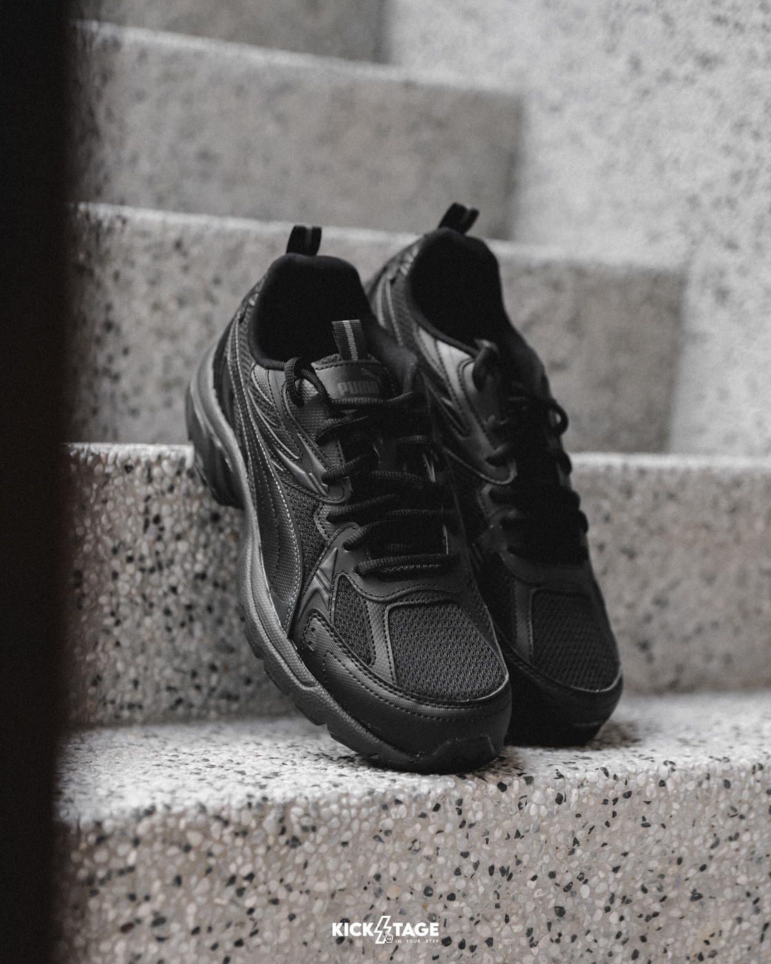 男鞋 PUMA Milenio Tech 黑 皮革 輕量 網布 復古 運動 休閒鞋【392322-02】