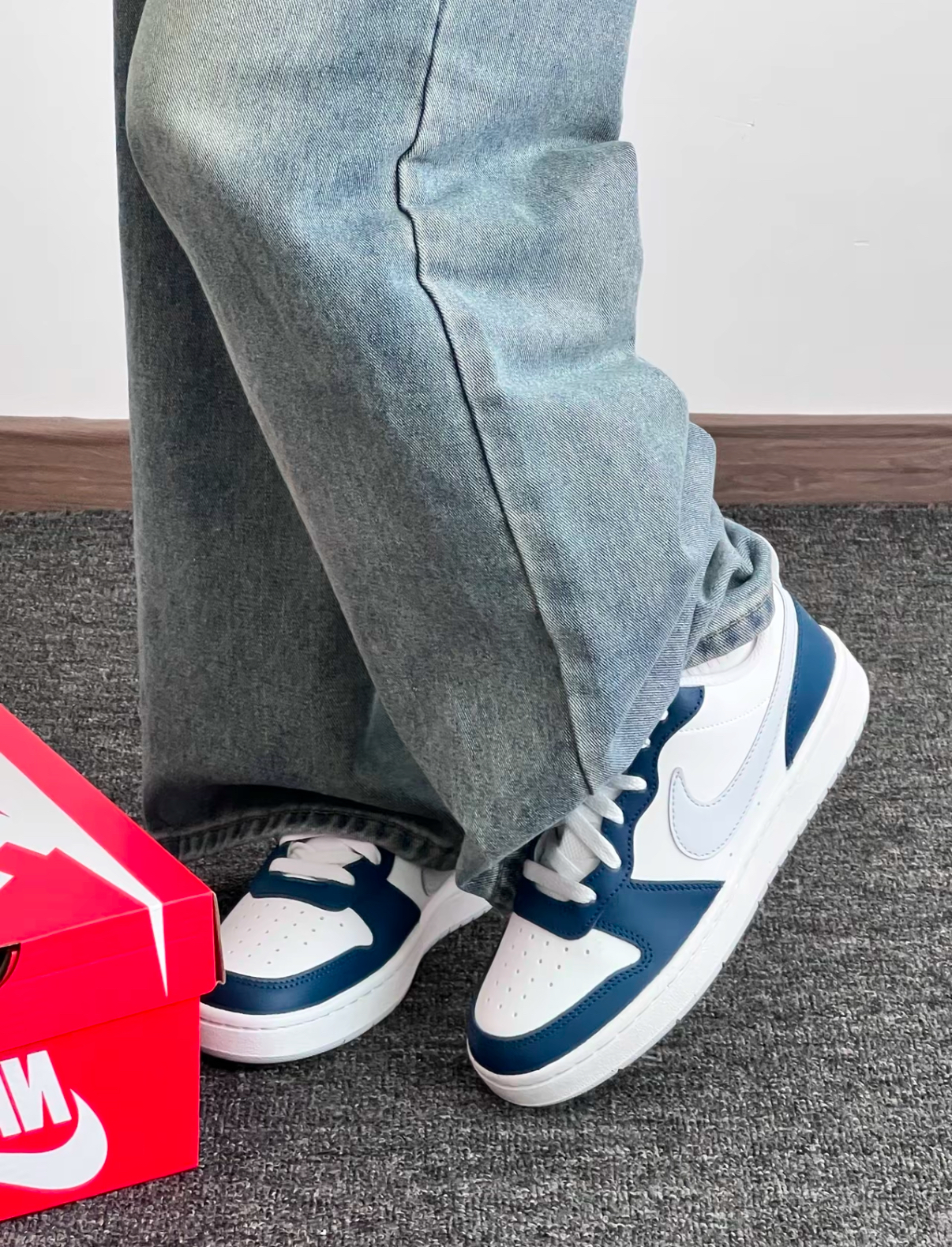 Nike Borough Low 2 GS 黑曜石 海軍藍 銀勾 大童 小dunk BQ5448-121/預購