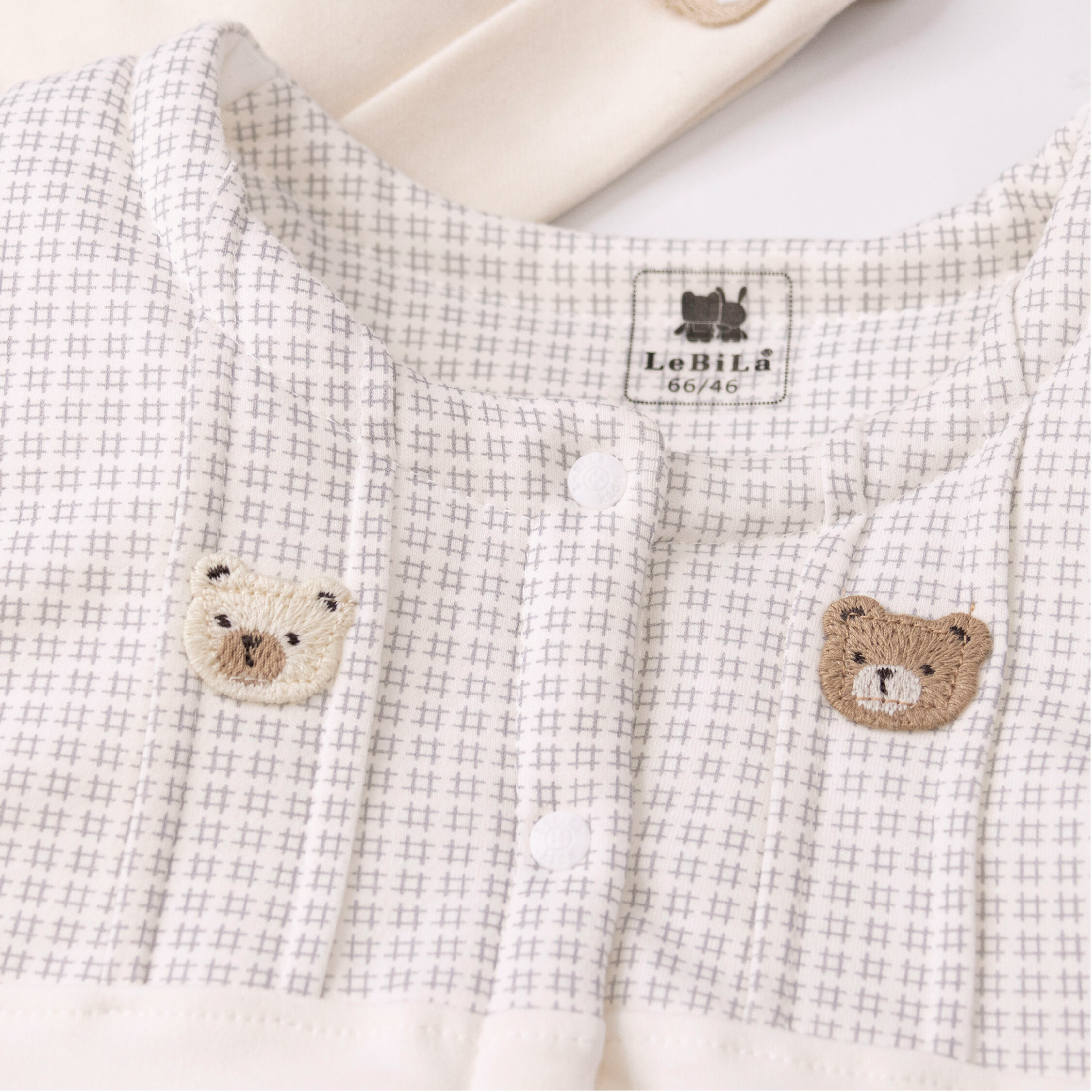 純淨系列【T3003】熊熊井字格紋質感鋪棉背心