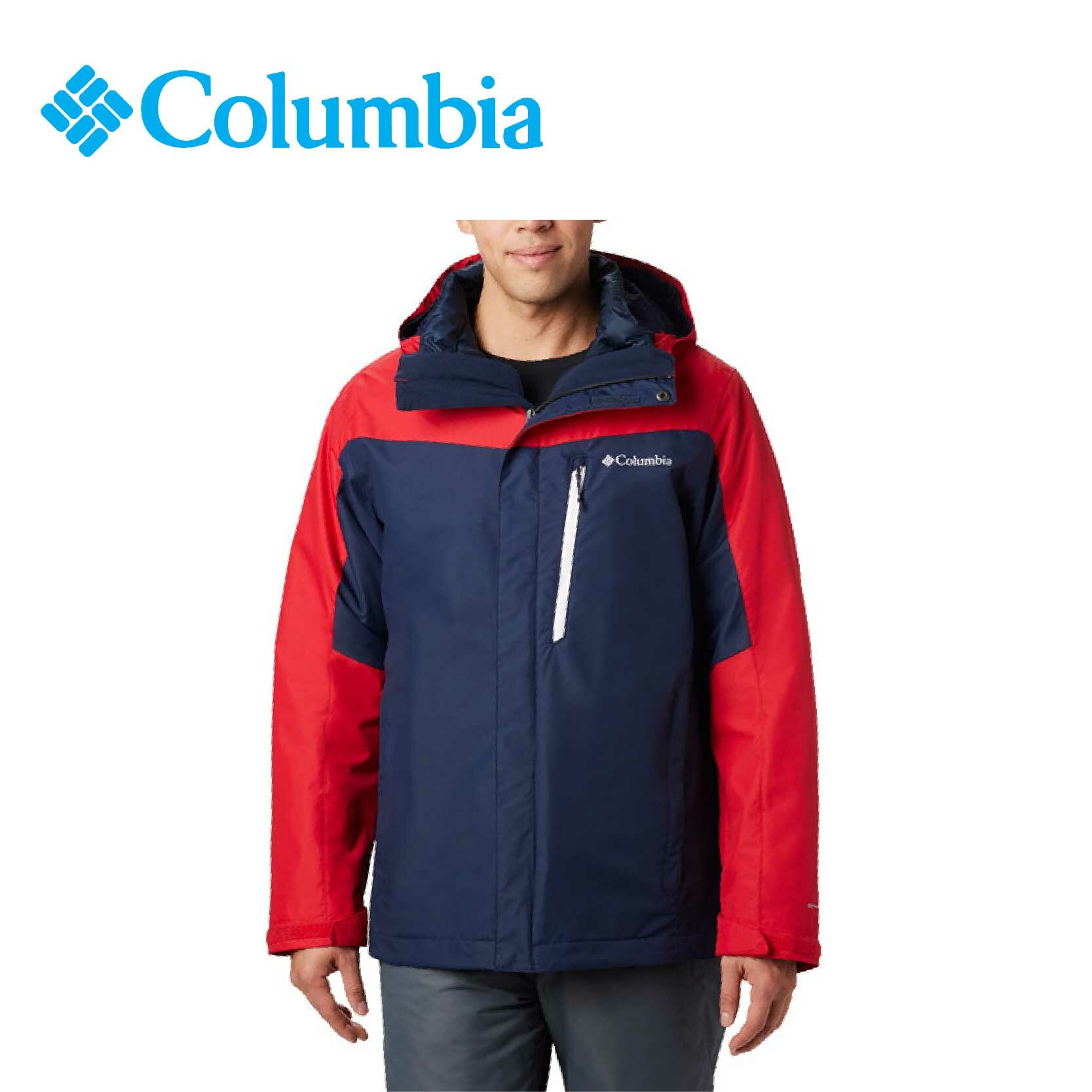 Columbia 美國 兩件式OT防水保暖外套 男款 (軍綠、紅藍) 防水/保暖/可調節風帽/彈性 05C0011550
