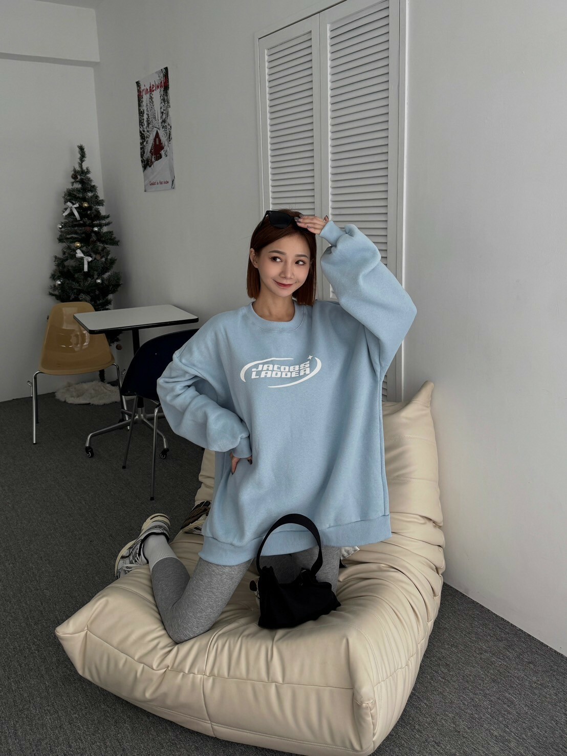 OVERSIZE內刷毛大學T