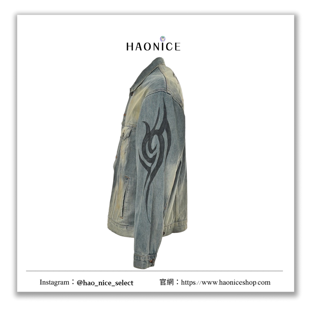 【HAO NICE】上海經銷商 / BALENCIAGA/ 巴黎世家24FW TATTOO WING Y2K大廓形長袖 牛仔外套 街頭感🈵️🈵