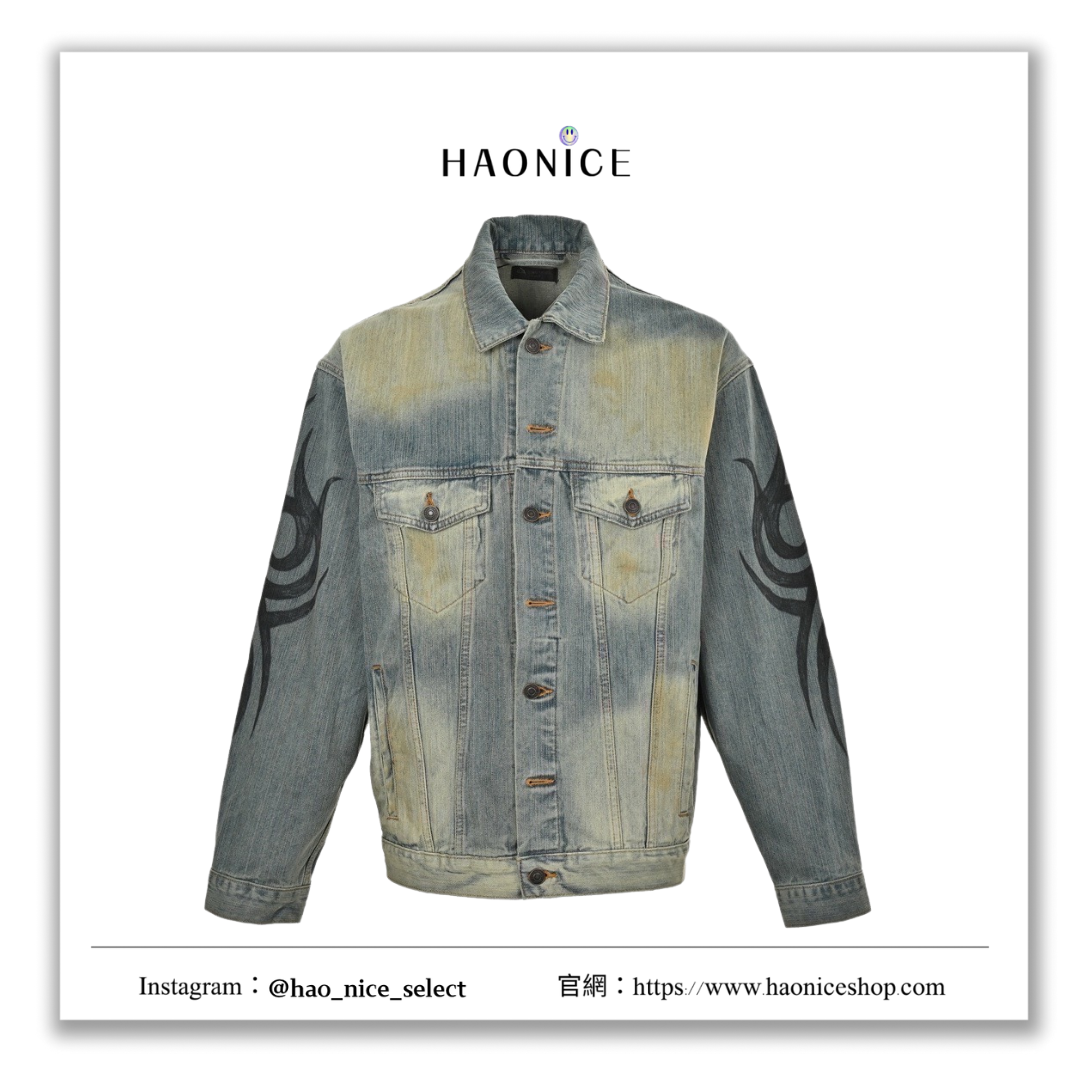 【HAO NICE】上海經銷商 / BALENCIAGA/ 巴黎世家24FW TATTOO WING Y2K大廓形長袖 牛仔外套 街頭感🈵️🈵