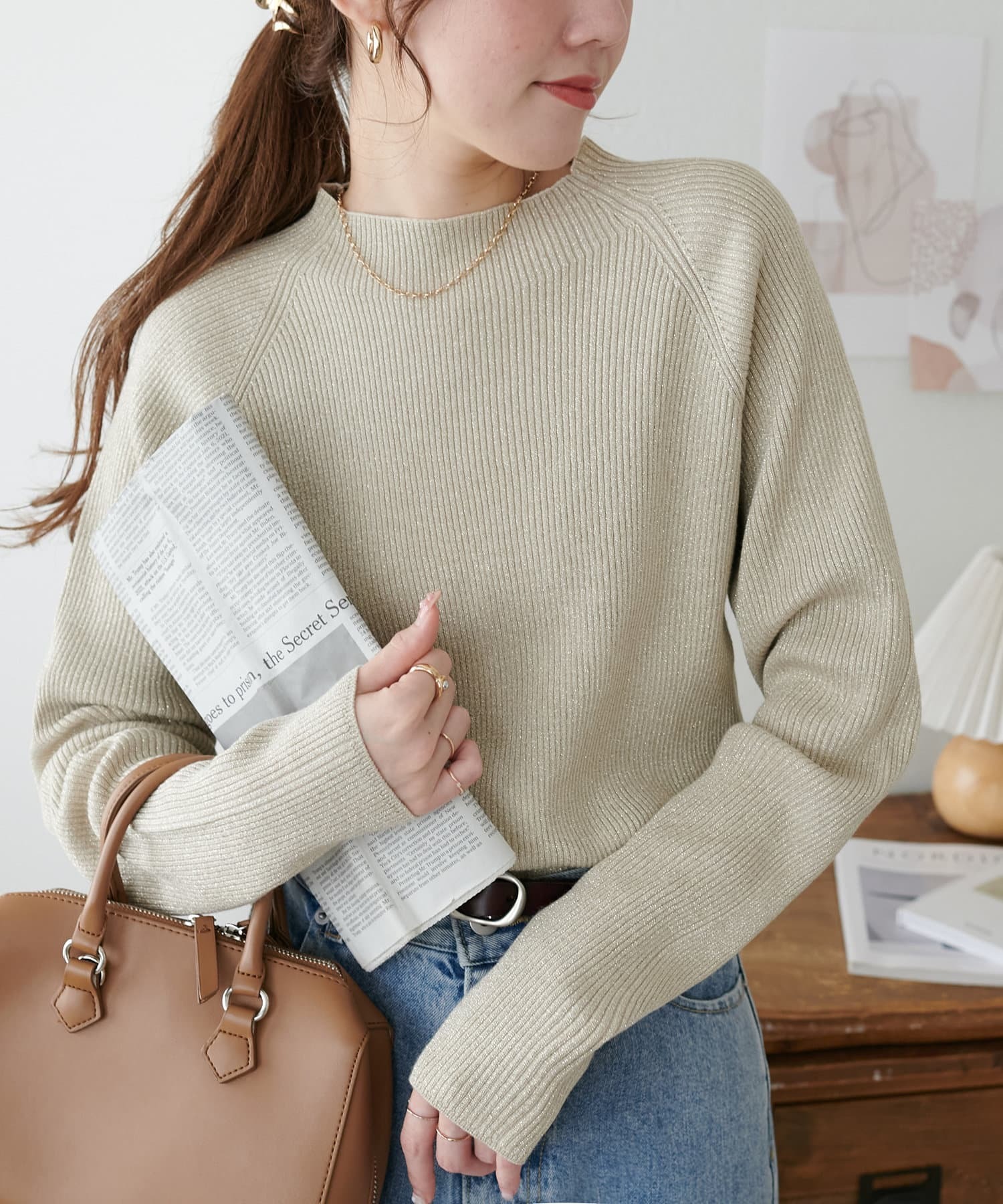 Discoat(ディスコート)  【新色追加！】リブハイネックプルオーバー《WEB限定カラーあり》米杏（DCZ10A2205A0006）