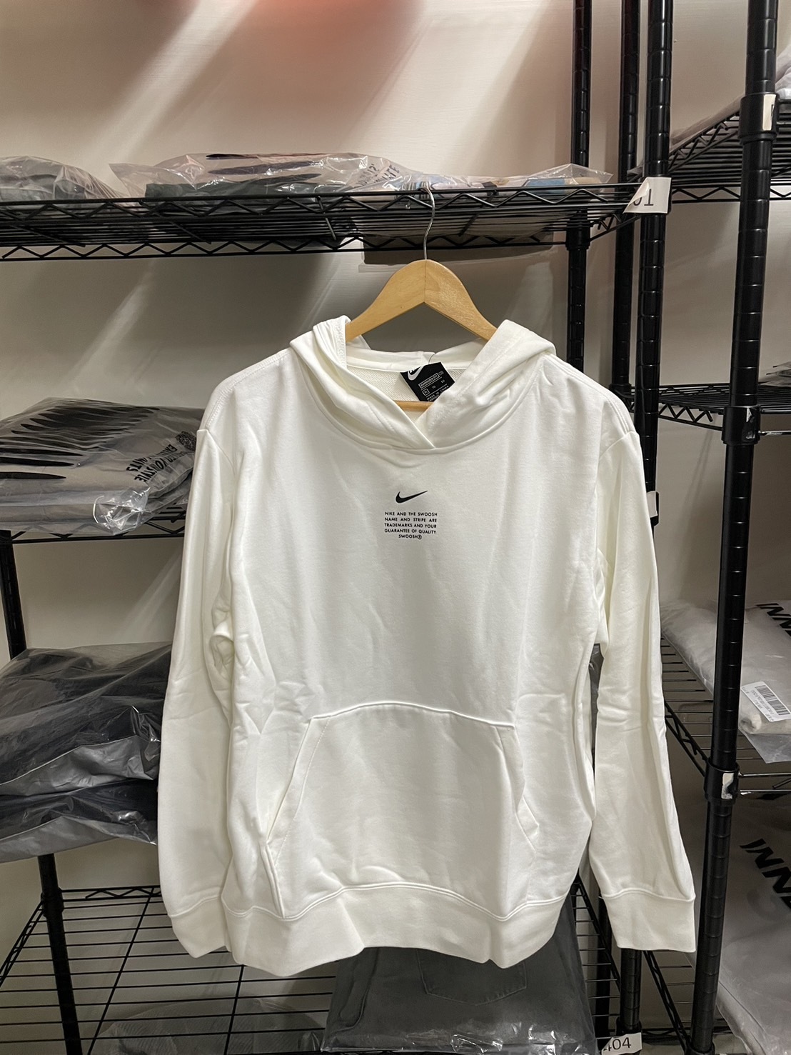 【出清】NIKE 女款帽T DJ6948-100 白  010 黑