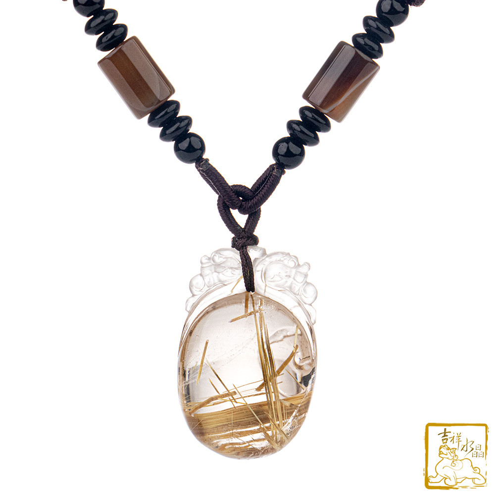 鈦晶雙貔貅項鍊 15.7g 吉祥富貴