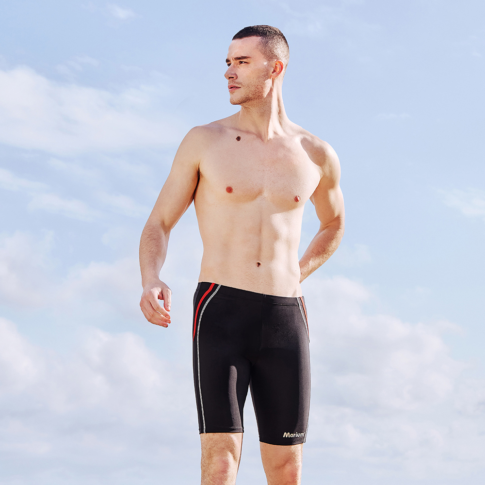 MAR-9163B 大男休閒五分褲─黑