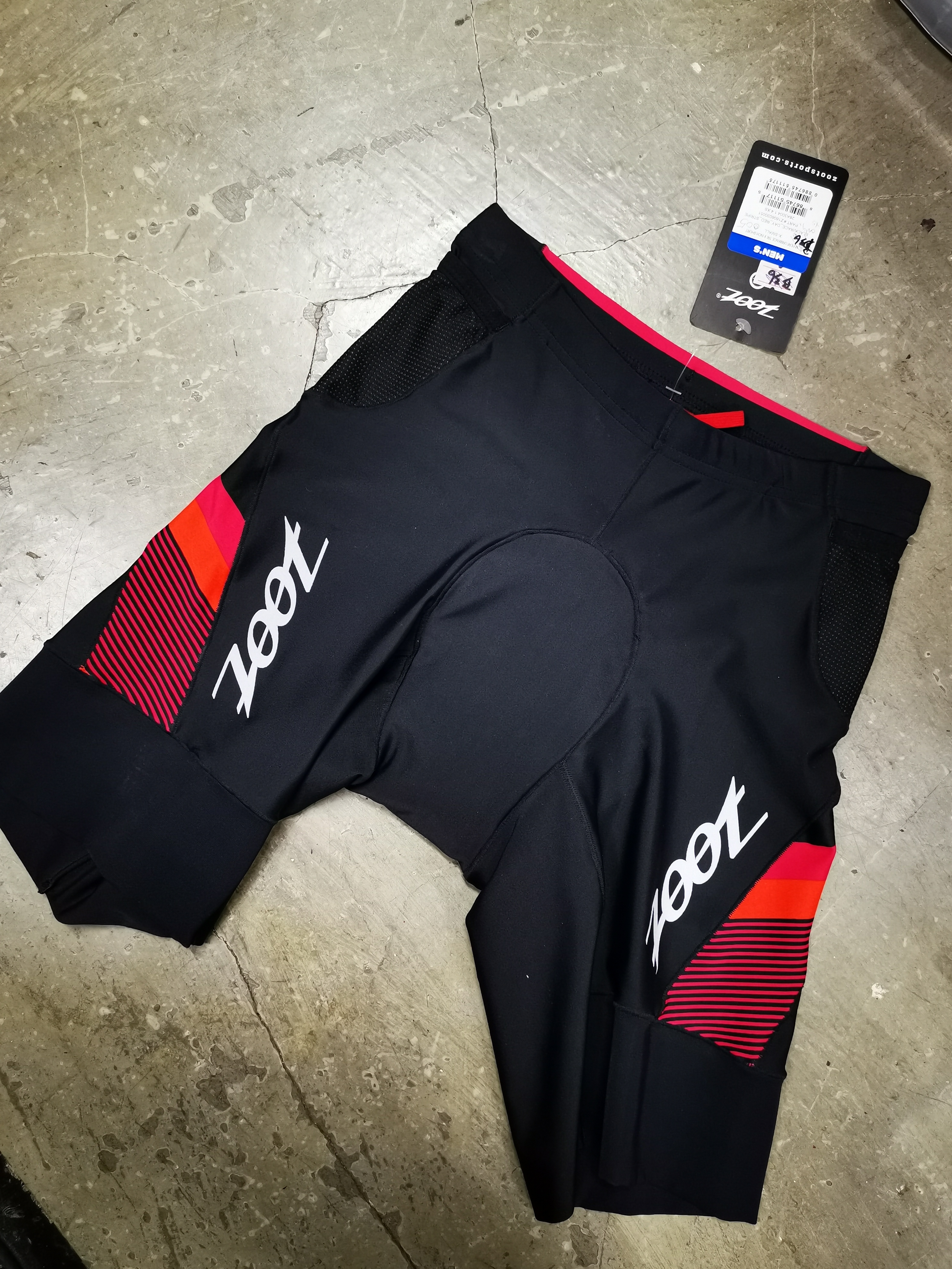 Zoot Performance Tri 9 inch Short Black Race Day Red Stripe