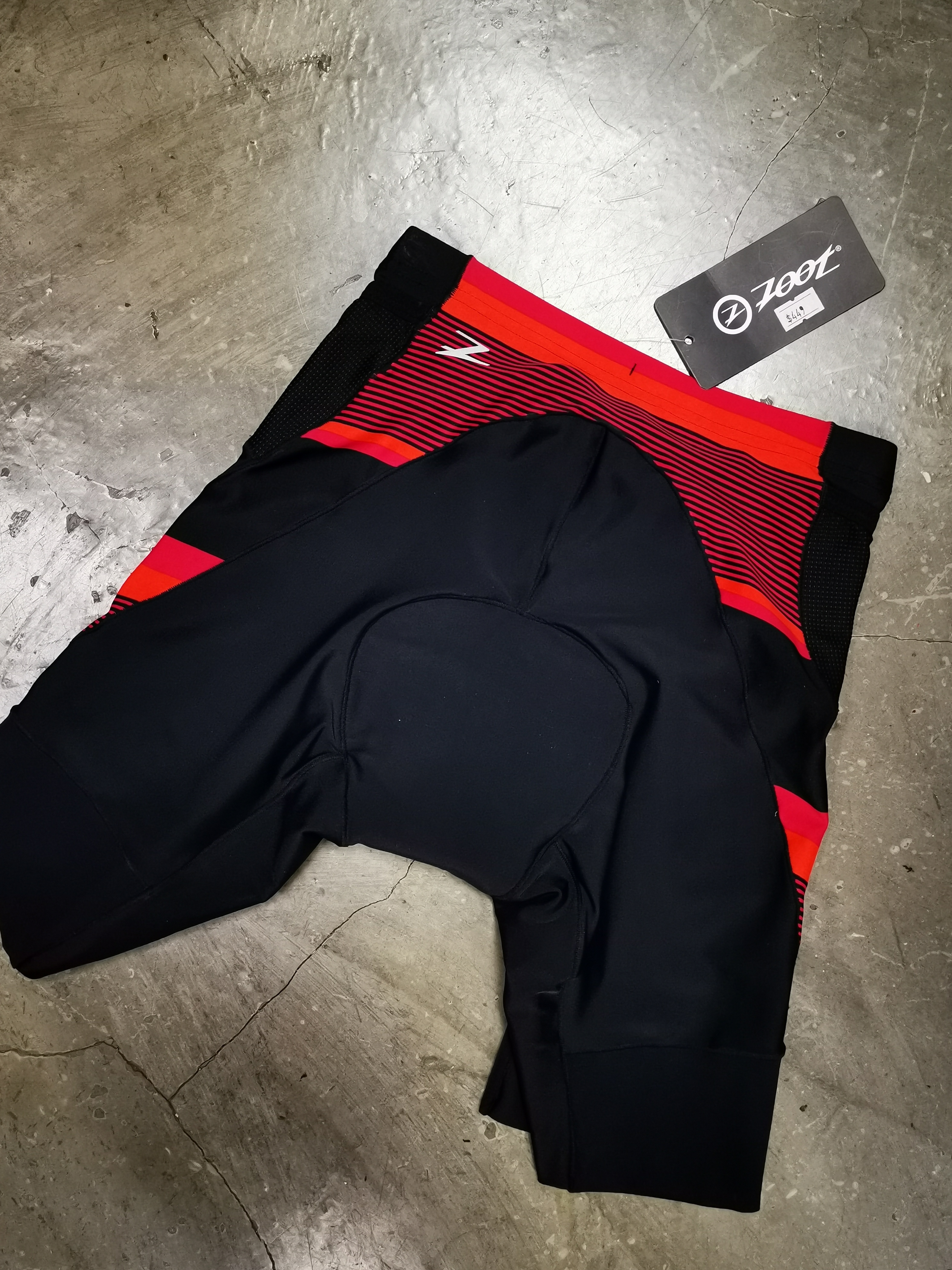 Zoot Performance Tri 9 inch Short Black Race Day Red Stripe