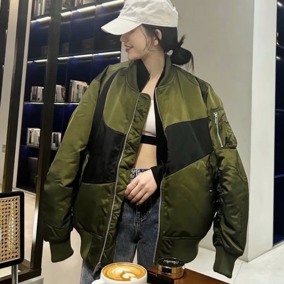 【現貨】Nike NSW Swoosh Jacket MA-1 大勾 斷勾 外套 飛行外套 雙面穿 黑 綠