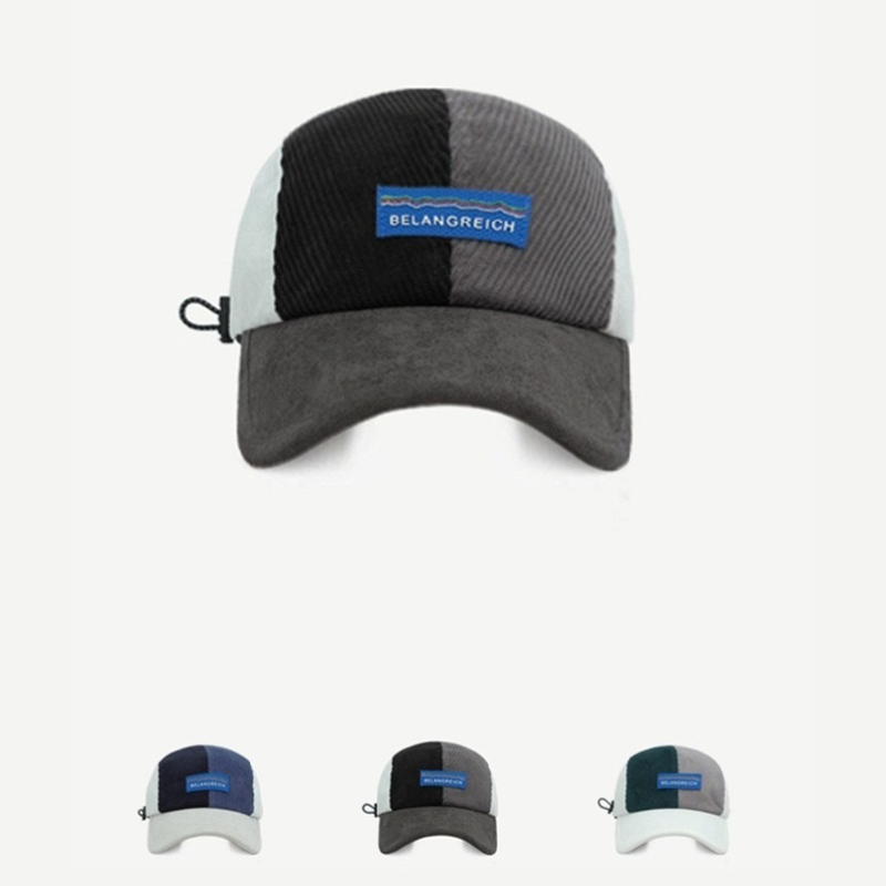 Piccoloo｜街頭風燈芯絨撞色保暖棒球帽/老帽 鴨舌帽 山系風 麂皮絨布