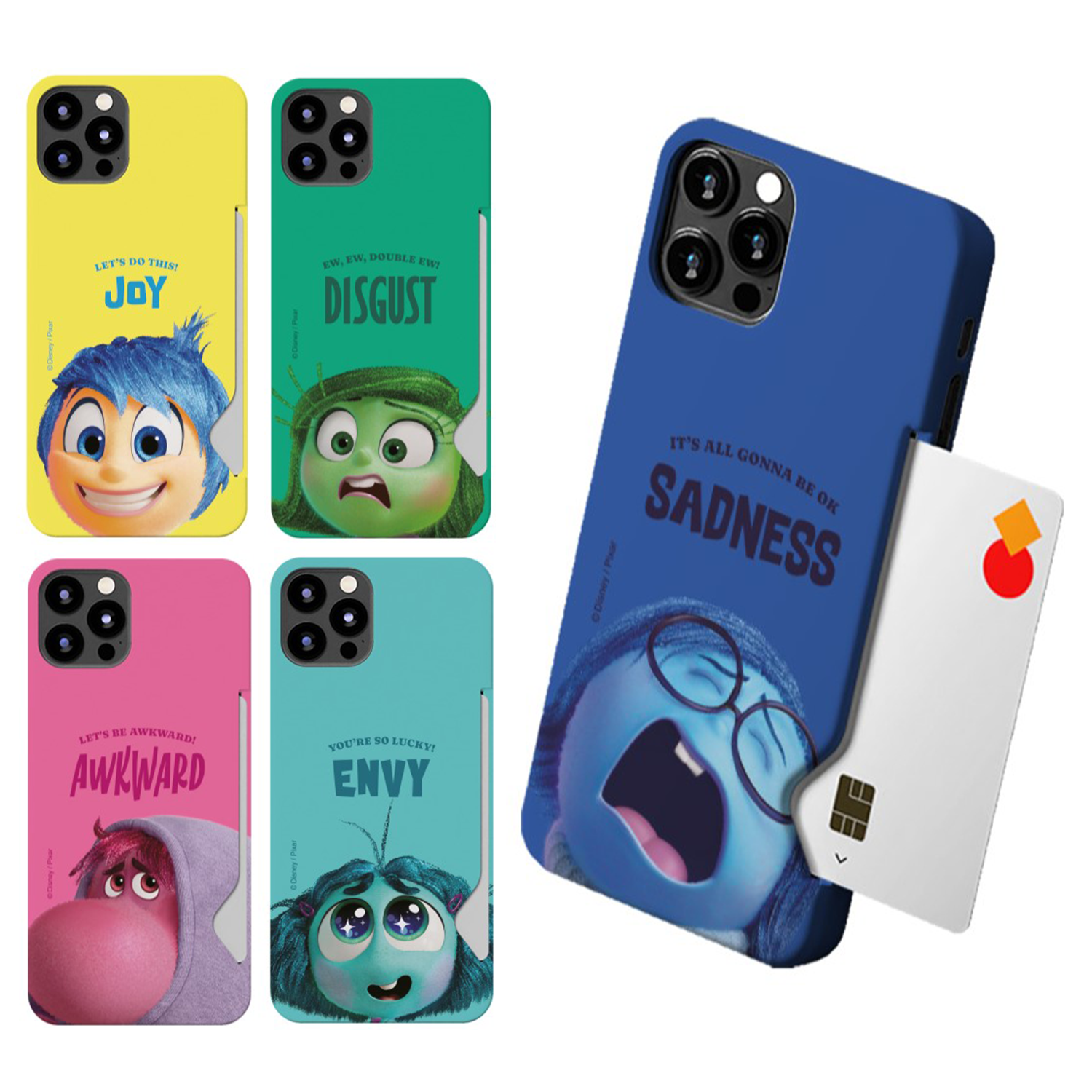 Disney - Card hard Case - 玩轉腦朋友 貼身插卡槽手機硬殼 TY