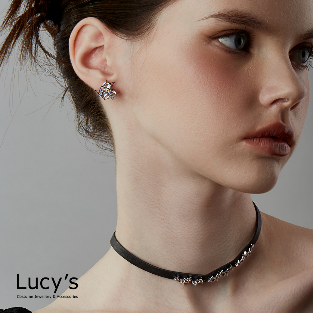 五角星鋯石 耳環 (二色) (119369/119370)