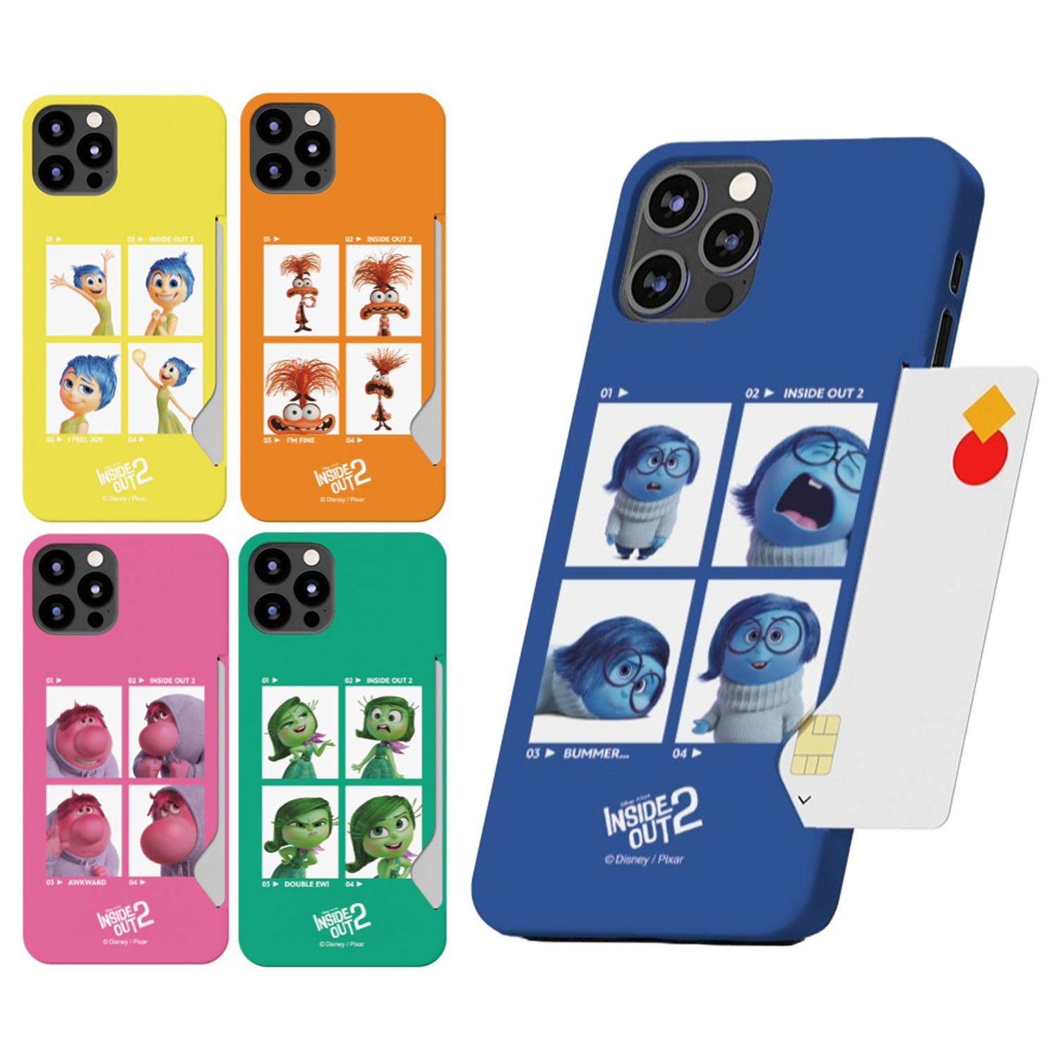 Disney - Card hard Case - 玩轉腦朋友 貼身插卡槽手機硬殼 TY