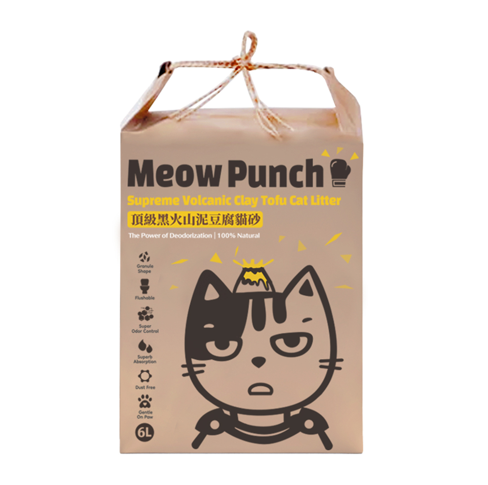 Meow Punch 頂級黑火山泥豆腐貓砂 (6L)