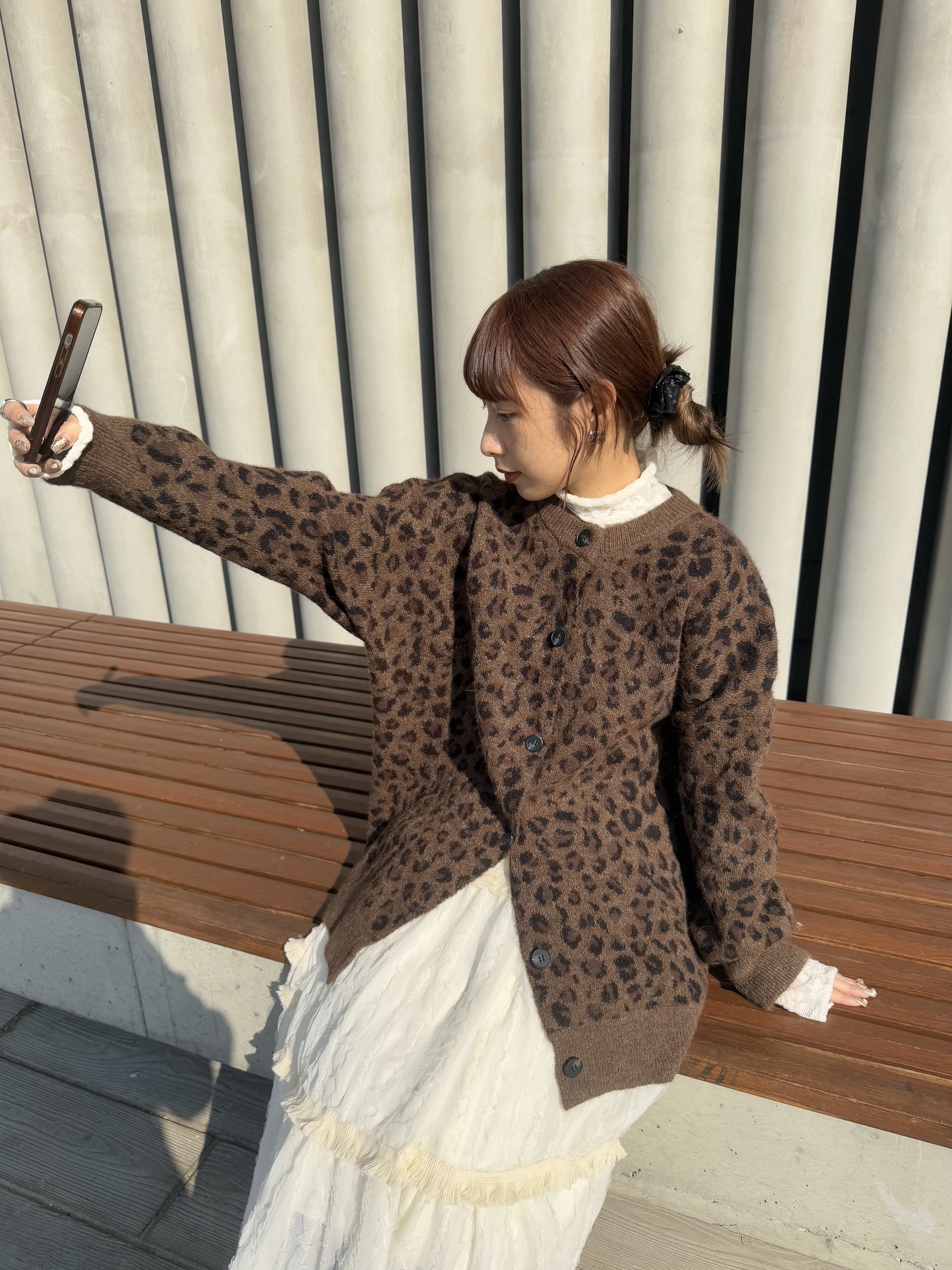 豹紋開鈕OVERSIZE冷衫