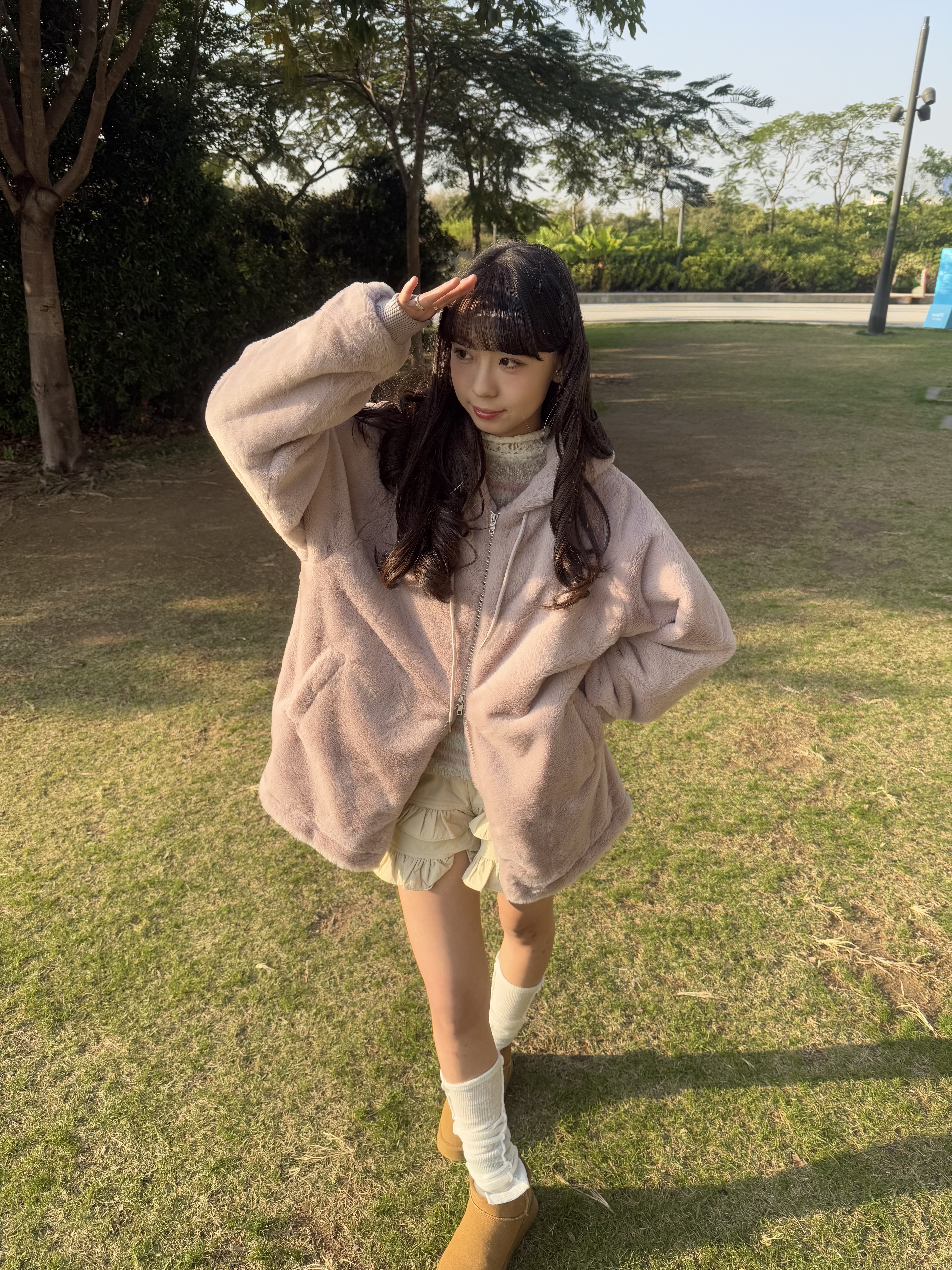 [5色入] 軟熟大毛毛外套( Pink / Black )