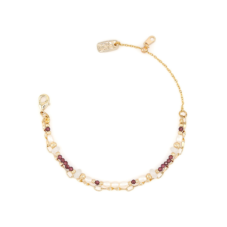 一月誕生石 • 木棉花 • 珍惜幸福 – 珍珠石榴石 – 手鍊