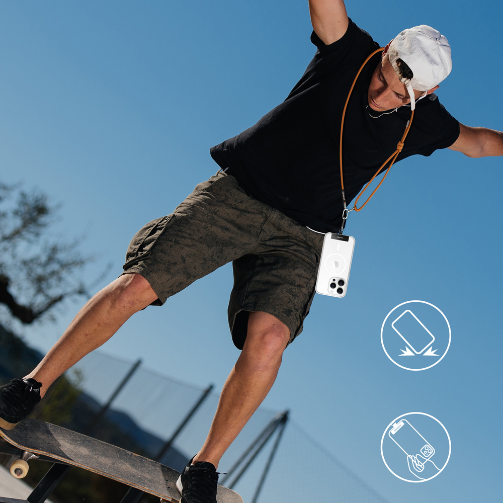 innostyle Lanyard 8mm手機掛繩+掛片組 鋁合金+編織 1.5M 咖啡